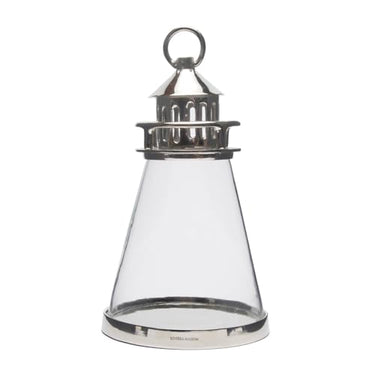 Riviera Maison Lantern, Wind Light for Indoors, Candle Holder - RM Lighthouse Lantern - Silver - Aluminum, Glass, MDF - (ØxH) 20x36 on Sale